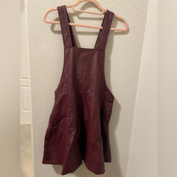 Maeve Faux-Leather Pinafore, Sz L - Picture 7 of 10